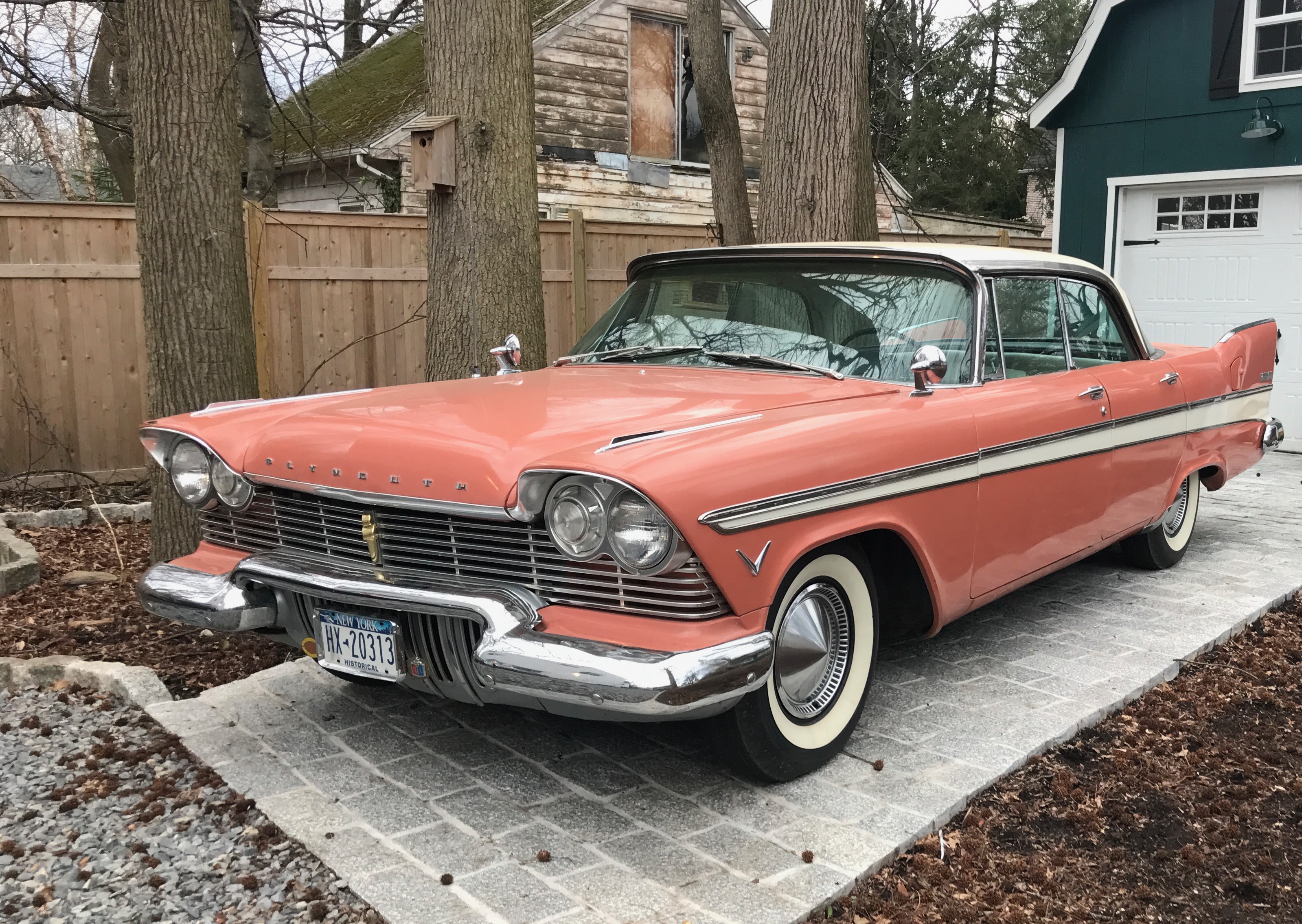 Rose-Pink Plymouth Convertible